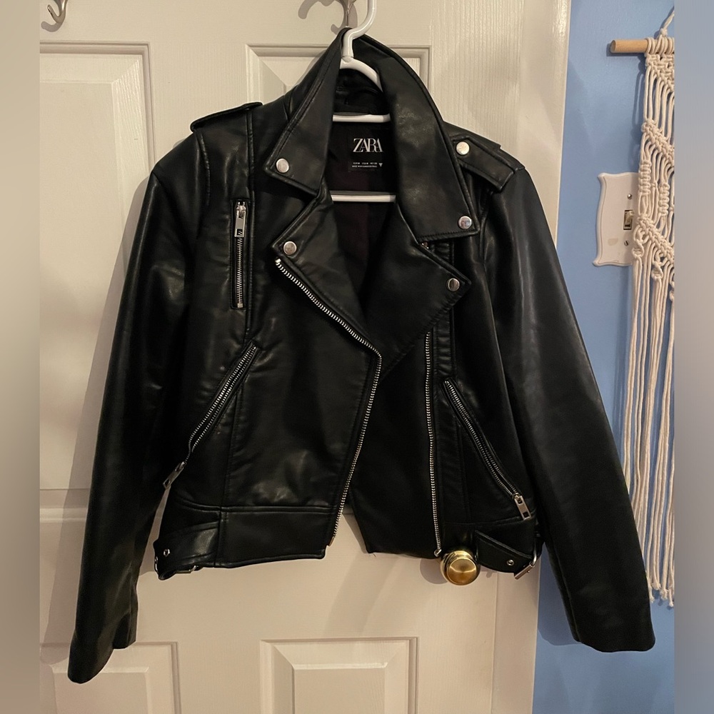 Zara Faux Leather Biker Jacket!